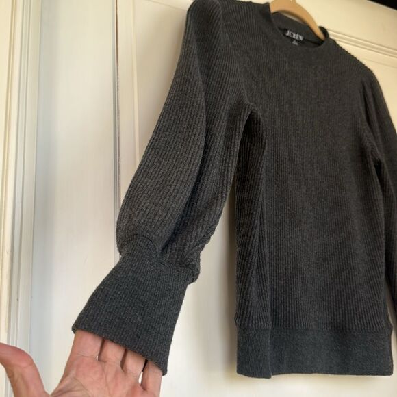 Ribbed With Slight Balloon Slleve Pullover Top By J Crew - Picture 2 of 6